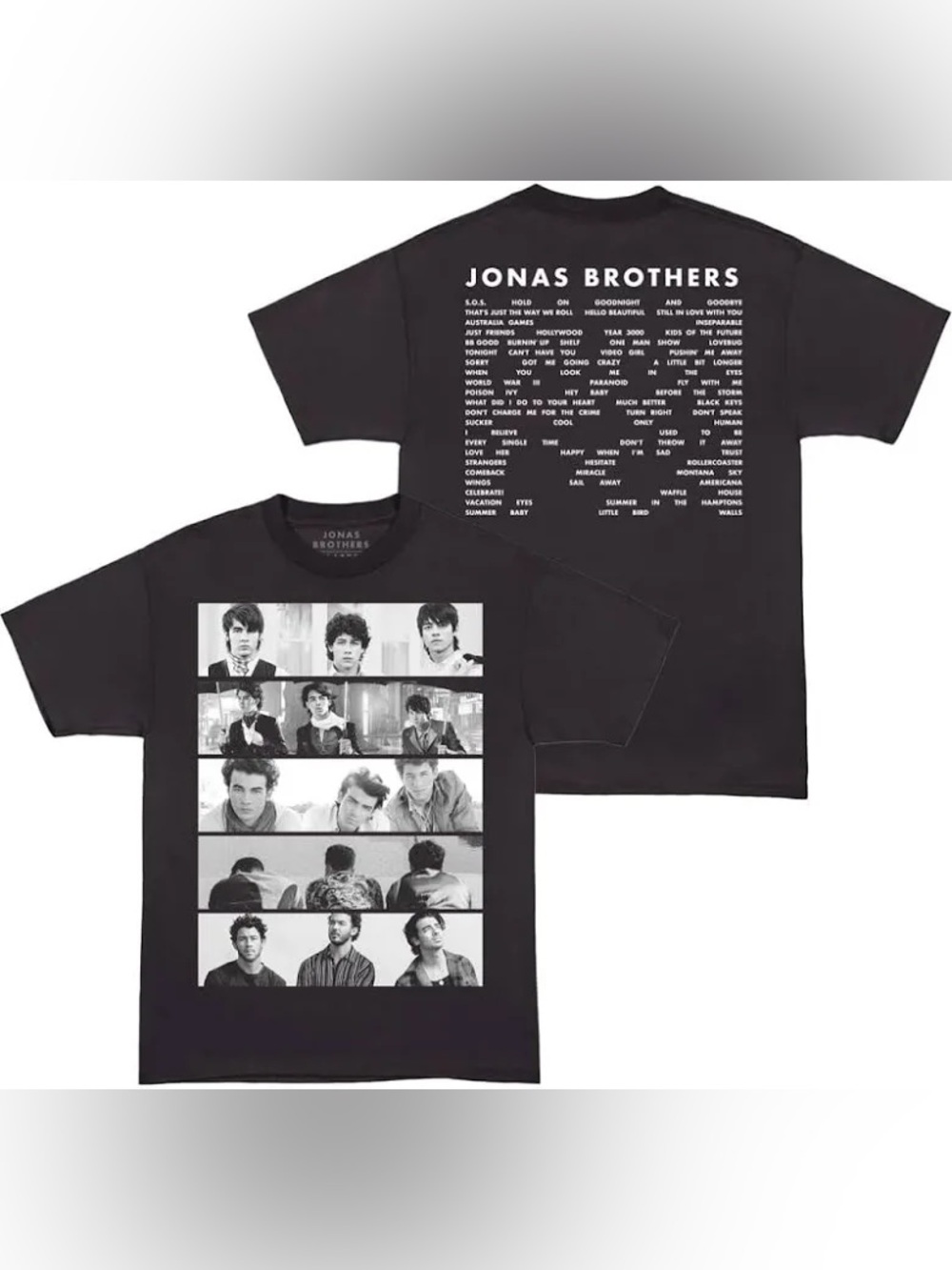 Jonas Brothers Black Graphic Short Sleeve Tee